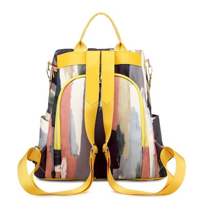 Rucsac dama AVAMSI NN-9929, Galben-Multicolor, 33x31x12 cm [4]