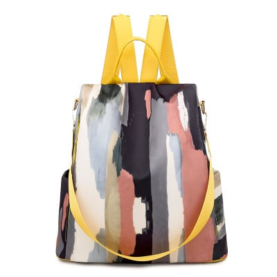 Rucsac dama AVAMSI NN-9929, Galben-Multicolor, 33x31x12 cm [6]