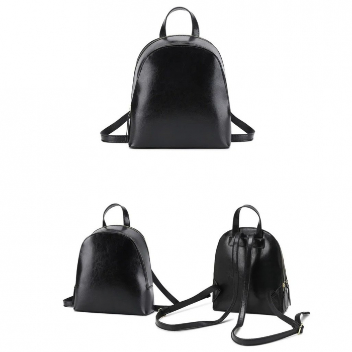 Rucsac dama, AVAMSI, SX-9666, Negru, 23x26.5x9.5 cm, 100% Piele naturala [2]