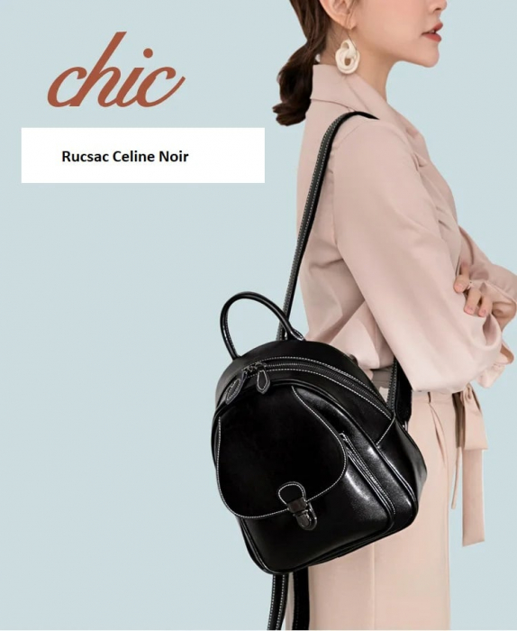 Rucsac dama, Celine Noir, 5039, Negru, 27x22x9.5 cm [4]