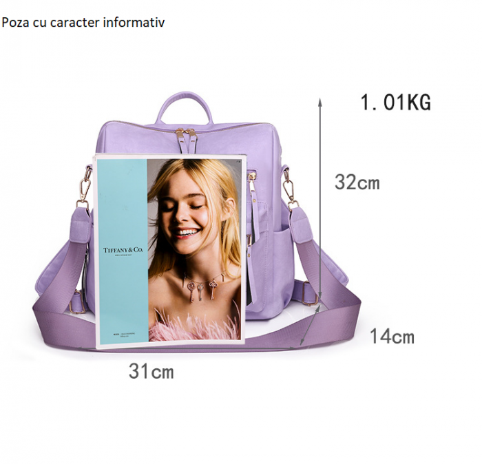 Rucsac dama, Gabriela, RD729, Negru,  32x31x14 cm [2]