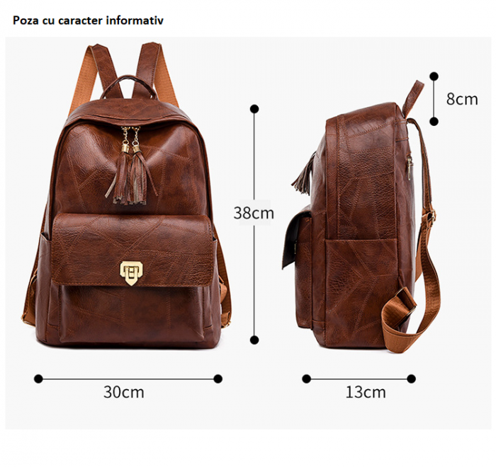Rucsac dama Kaia, 5020, Negru, 38x30x13 cm [6]