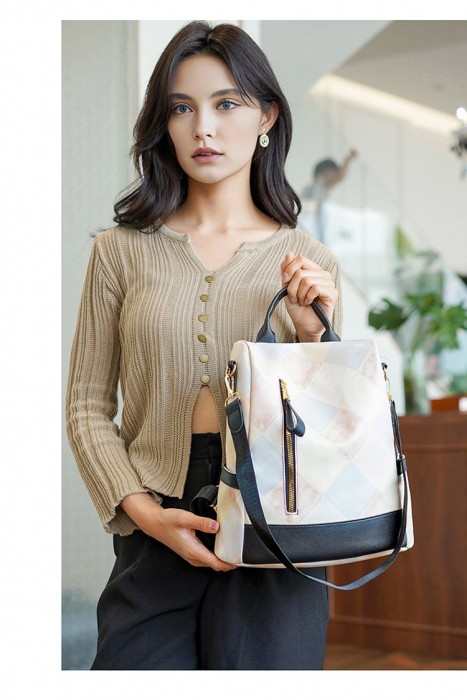 Rucsac dama, Paula, RD735, Alb, 32x32x14 cm [3]