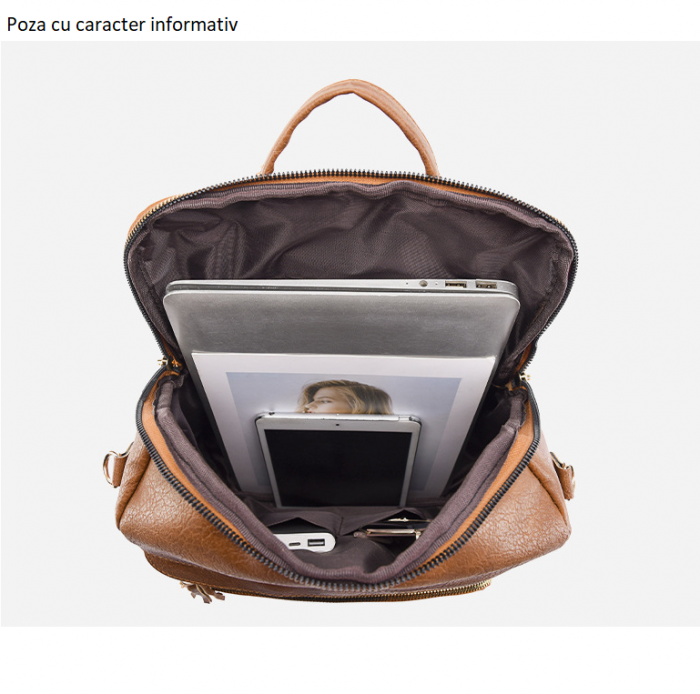 Rucsac dama, Vera, RD727, Negru, 36x32x15 cm [5]