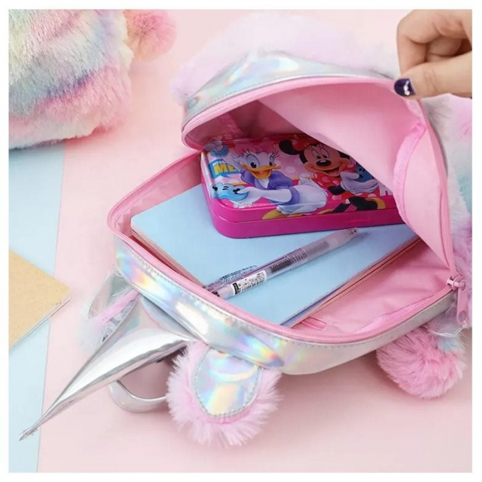 Rucsac mic pentru copii, elevi, AVAMSI, AYM-MRSB cu puf, Roz, 29X24X9 cm [3]