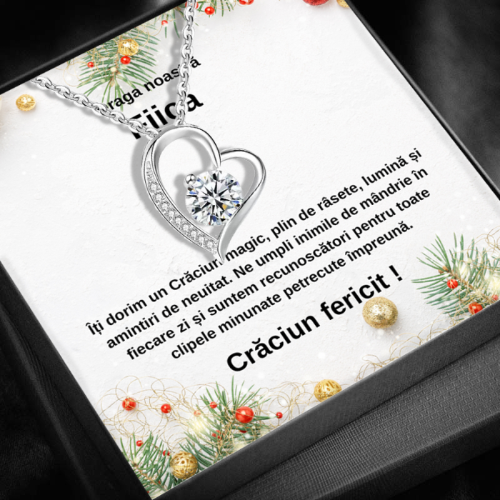 Set Cadou Craciun Fiică – Colier cu Pandativ Secretul Inimii din Argint 925 placat cu rodiu, Cutie Elegantă și Felicitare Personalizată [1]