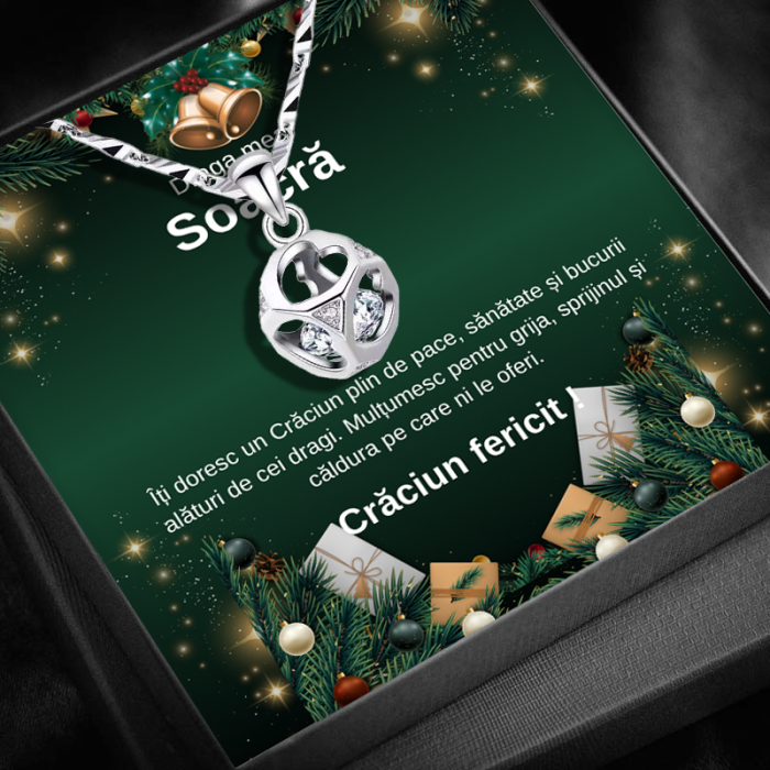 Set Cadou Craciun Soacră– Colier cu Pandativ Cubul infinitului  din Argint 925 placat cu rodiu, Cutie Elegantă și Felicitare Personalizată [1]