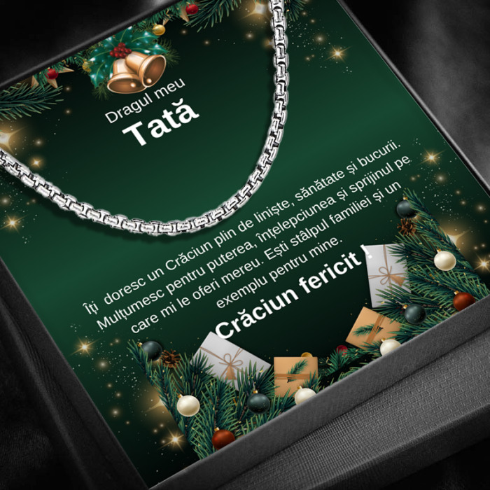 Set Cadou Craciun Tată– Colier Regal Force , Cutie Elegantă și Felicitare Personalizată [1]