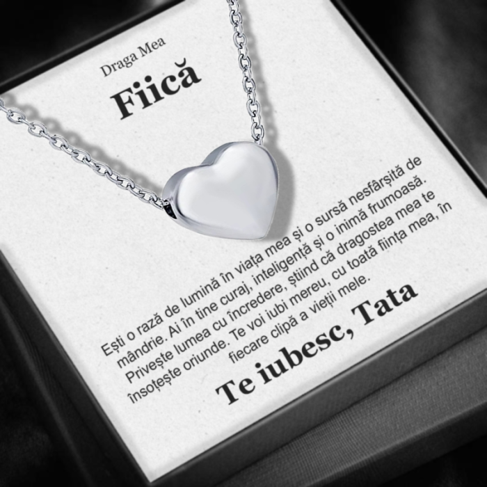 Set Cadou Fiică – Colier cu Pandativ Aurora inimii din Argint 925 placat cu rodiu, Cutie Elegantă și Felicitare Personalizată [1]