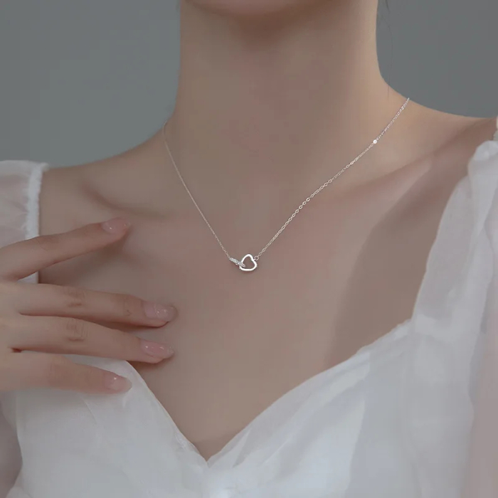 Set Cadou Fiică LD753Z – Colier cu Pandativ Inimi Pereche din Argint 925 placat cu rodiu, Cutie Elegantă și Felicitare Personalizată [8]