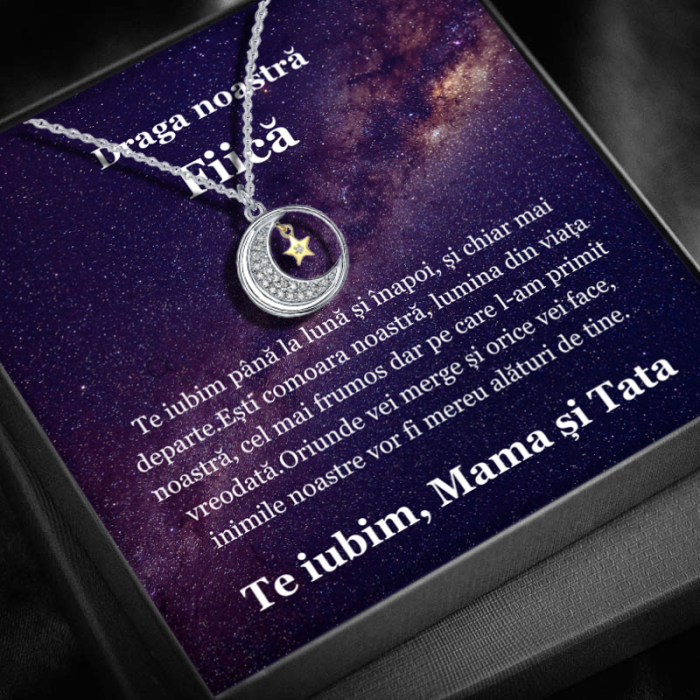 Set Cadou Fiică – Colier cu Pandativ Lumina lunii din Argint 925 placat cu rodiu, Cutie Elegantă și Felicitare Personalizată [1]