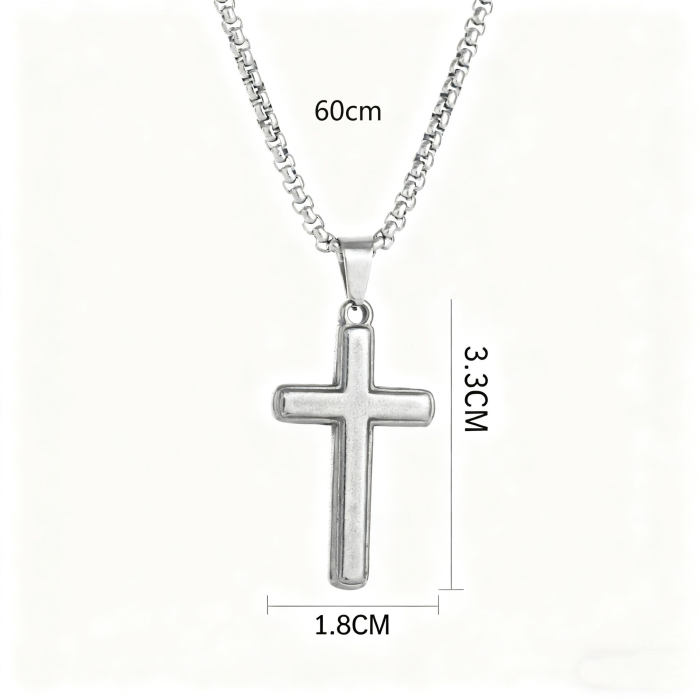 Set Cadou Fiu JM05F – Colier  pentru Bărbați cu Cruce - Credință și Forță, Cutie Elegantă și Felicitare [5]