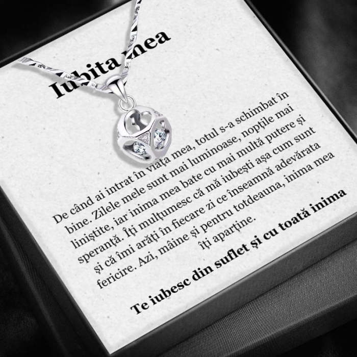 Set Cadou Iubita – Colier cu Pandativ Cubul infinitului din Argint 925 placat cu rodiu, Cutie Elegantă și Felicitare Personalizată [1]