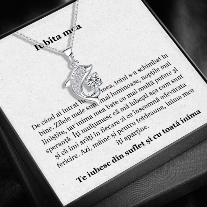 Set Cadou Iubita – Colier cu Pandativ Spiritul Oceanului din Argint 925 placat cu rodiu, Cutie Elegantă și Felicitare Personalizată [1]