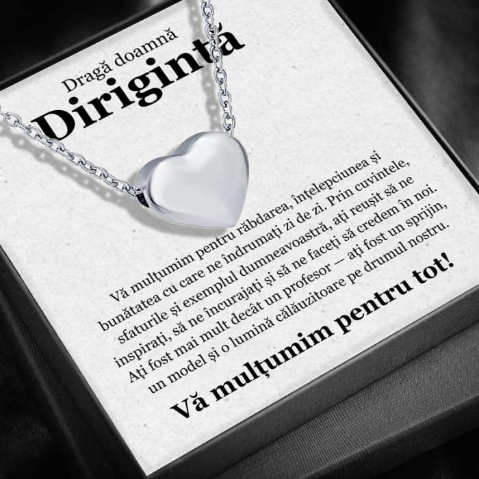 Set Cadou pentru Doamnă Dirigintă– Colier cu Pandativ Aurora inimii din Argint 925 placat cu rodiu, Cutie Elegantă și Felicitare Personalizată [1]