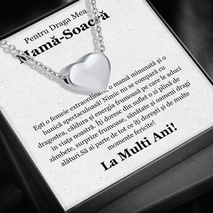 Set Cadou pentru Mamă Soacră– Colier cu PandativAurora inimii  din Argint 925 placat cu rodiu, Cutie Elegantă și Felicitare Personalizată [1]