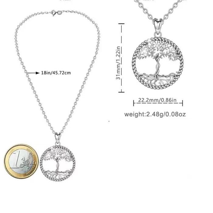 Set Cadou Prietenă -Colier cu Pandativ Copacul Intelepciunii din Argint 925 placat cu rodiu, Cutie Elegantă și Felicitare Personalizată [9]