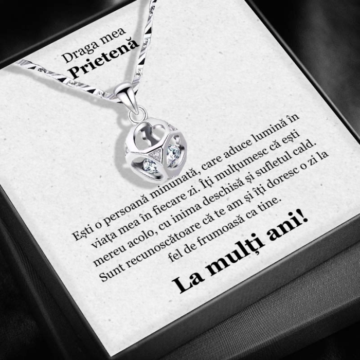 Set Cadou pentru Prietenă– Colier cu Pandativ Cubul infinitului din Argint 925 placat cu rodiu, Cutie Elegantă și Felicitare Personalizată [1]