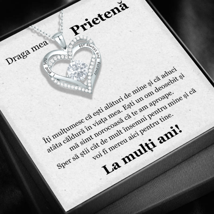Set Cadou Prietenă -Colier cu Pandativ  Legamantul iubirii  din Argint 925 placat cu rodiu, Cutie Elegantă și Felicitare Personalizată [1]