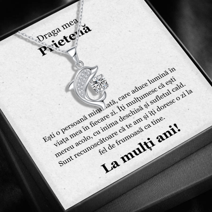 Set Cadou Prietenă -Colier cu Pandativ Spiritul Oceanului din Argint 925 placat cu rodiu, Cutie Elegantă și Felicitare Personalizată [1]