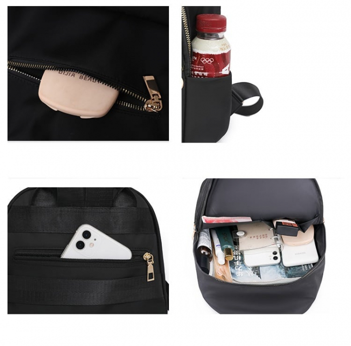 Set Rucsac si Borseta dama Panama, 5414, Negru, 33x13x25 cm [12]