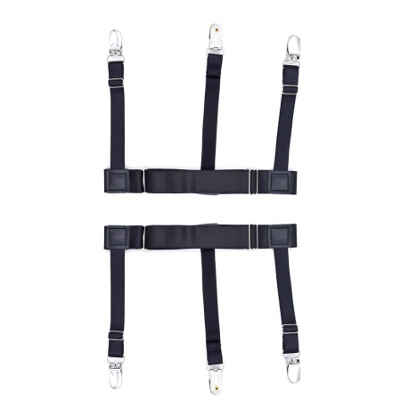 BĂRBAȚI - Bretele Suspensor Camasa AVAMSI Unisex , marime universala, Clips, Negru