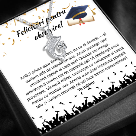 CADOURI ABSOLVIRE - Cadou Pentru Absolvire Fiică LD769V– Colier cu Pandativ Spiritul Oceanului din Argint 925 placat cu rodiu, Cutie Elegantă și Mesaj Emotionant