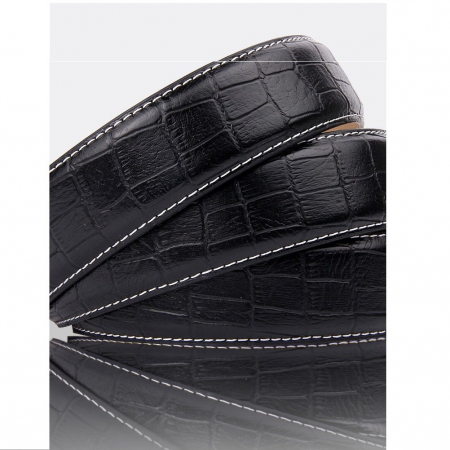 Curea barbati, AVAMSI DDL-DZ-09 cu inchidere automata, Negru, 3.5x125cm, Piele naturala [2]