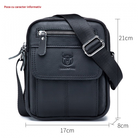 Geanta barbati, Alexander GB5848, Piele Naturala, Maro, 21x17x8 cm [4]