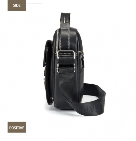 Geanta barbati, Benjamin GB7713, Piele Naturala, Negru, 22x18x8 cm [1]