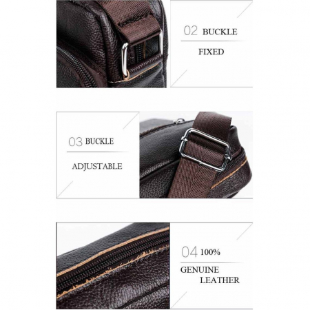 Geanta barbati BULLCAPTAIN, borseta de serviciu, geanta de umar, BC-01 Piele Naturala, 21x18x7.5 CM [4]