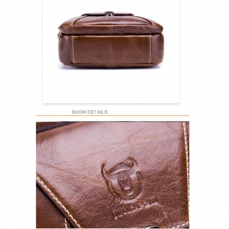 Geanta barbati BULLCAPTAIN, borseta de serviciu, geanta de umar, BC-041, Cafeniu, 23x18x7 cm, Piele naturala [7]