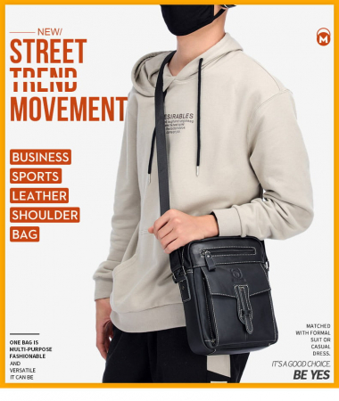 Geanta barbati BULLCAPTAIN, borseta de serviciu, geanta de umar, BC-053-L, Piele Naturala, 28x21x10CM [3]