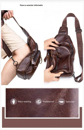 Geanta barbati BULLCAPTAIN, borseta de serviciu, geanta de umar, BC-100, Piele Naturala, 32x18x5.5CM [4]