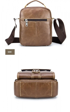 Geanta barbati, Daniel GB7712, Piele Naturala, Maro, 22x18x8 cm [1]