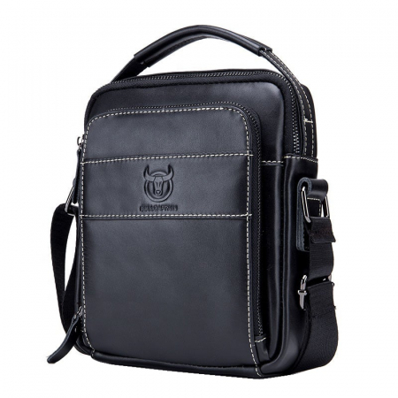 GENTI BĂRBAȚI - Geanta barbati, Harrison GB7733, Piele Naturala, Negru 27.5x23x9 cm