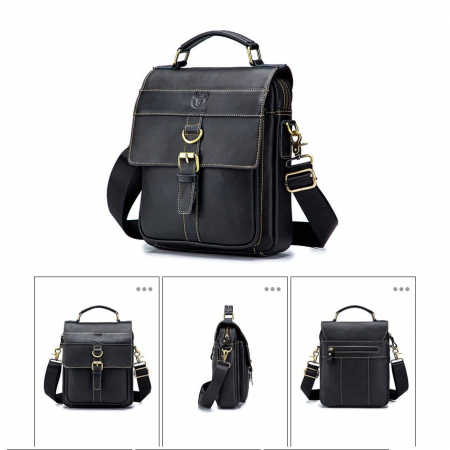 Geanta barbati, Harrison GB7733, Piele Naturala, Negru 27.5x23x9 cm [1]