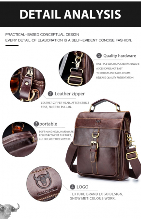 Geanta barbati, Harrison GB7733, Piele Naturala, Negru 27.5x23x9 cm [7]