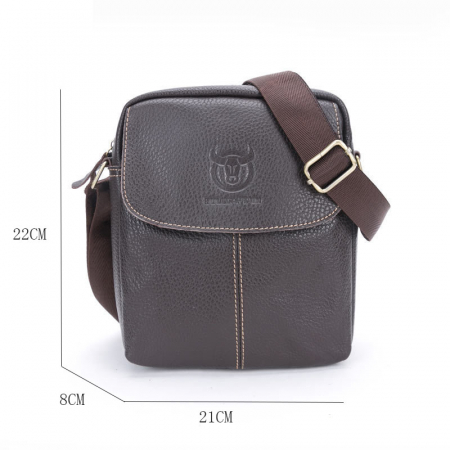Geanta barbati, Jack GB7639, Piele Naturala, Maro, 22x21x8 cm [9]