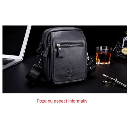 Geanta barbati, Jasp GB3028, Piele Naturala, Cafeniu, 21x16x7 cm [5]