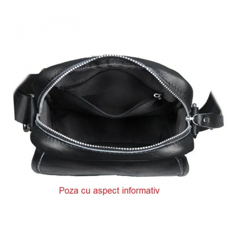 Geanta barbati, Robert GB3037, Piele Naturala, Cafeniu, 21x19x8 cm [3]