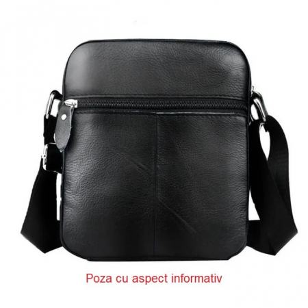 Geanta barbati, Robert GB3037, Piele Naturala, Cafeniu, 21x19x8 cm [4]