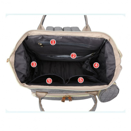 Geanta Bebe Avamsi AVALL-HT9011 tip rucsac scutece cu patut pliabil, Straight, incapatoare, impermeabila, versatila, ergonomica si sigura pentru mama, tata si copil [8]