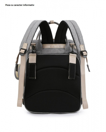 Geanta Bebe Avamsi AVALL-HT9011 tip rucsac scutece cu patut pliabil, Straight, incapatoare, impermeabila, versatila, ergonomica si sigura pentru mama, tata si copil [6]