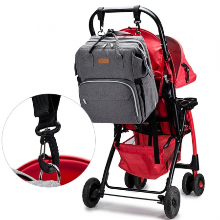Geanta Bebe Avamsi LL-1 tip rucsac scutece cu patut pliabil, Straight, incapatoare, impermeabila, versatila, ergonomica si sigura pentru mama, tata si copil [8]