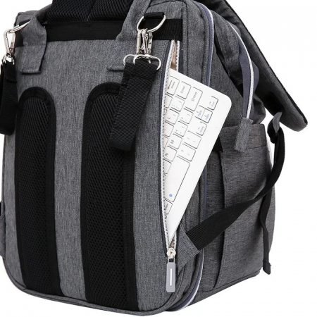 Geanta Bebe Avamsi LL-1 tip rucsac scutece cu patut pliabil, Straight, incapatoare, impermeabila, versatila, ergonomica si sigura pentru mama, tata si copil [9]