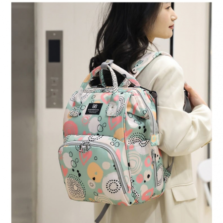 Geanta Bebe Delfina MB17 tip rucsac scutece, Straight, incapatoare, impermeabila, versatila, ergonomica si sigura pentru mama, tata si copil, 38x26x18 cm [11]