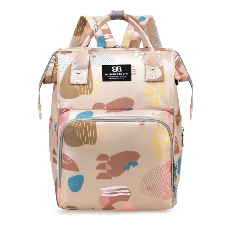COPII - Geanta Bebe Delfina MB17 tip rucsac scutece, Straight, incapatoare, impermeabila, versatila, ergonomica si sigura pentru mama, tata si copil, 38x26x18 cm