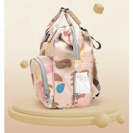 Geanta Bebe Delfina MB17 tip rucsac scutece, Straight, incapatoare, impermeabila, versatila, ergonomica si sigura pentru mama, tata si copil, 38x26x18 cm [8]