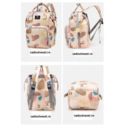 Geanta Bebe Delfina MB17 tip rucsac scutece, Straight, incapatoare, impermeabila, versatila, ergonomica si sigura pentru mama, tata si copil, 38x26x18 cm [1]